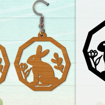 Intra απο ξύλο plywood 3mm-4mm πάχος - Σκουλαρίκι Rabbit Lasercut | Καλό Πάσχα Δίασταση 3x3 cm INTRAFABR-116735678 - Image 4