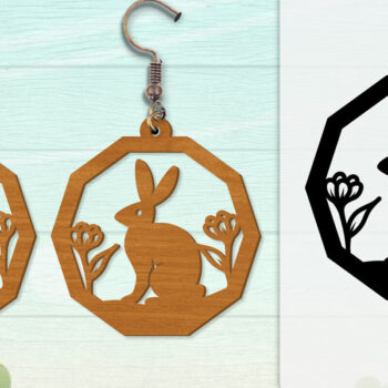 Intra απο ξύλο plywood 3mm-4mm πάχος - Σκουλαρίκι Rabbit Lasercut | Καλό Πάσχα Δίασταση 3x3 cm INTRAFABR-116735678 - Image 5