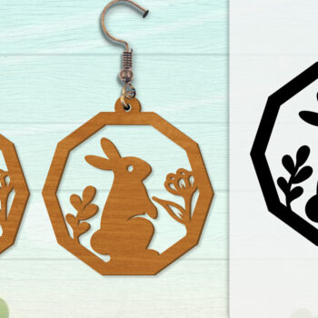 Intra απο ξύλο plywood 3mm-4mm πάχος - Σκουλαρίκι Rabbit Lasercut | Καλό Πάσχα Δίασταση 3x3 cm INTRAFABR-116735678 - Image 6