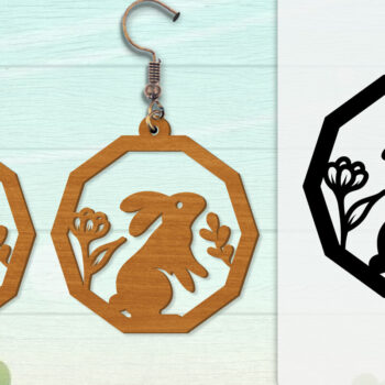 Intra απο ξύλο plywood 3mm-4mm πάχος - Σκουλαρίκι Rabbit Lasercut | Καλό Πάσχα Δίασταση 3x3 cm INTRAFABR-116735678 - Image 7