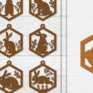 Intra απο ξύλο plywood 3mm-4mm πάχος - Σκουλαρίκι Rabbit Lasercut | Καλό Πάσχα Δίασταση 3x3 cm INTRAFABR-116735690