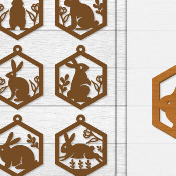 Intra απο ξύλο plywood 3mm-4mm πάχος - Σκουλαρίκι Rabbit Lasercut | Καλό Πάσχα Δίασταση 3x3 cm INTRAFABR-116735690 - Image 1