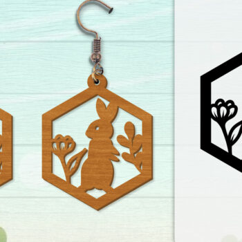 Intra απο ξύλο plywood 3mm-4mm πάχος - Σκουλαρίκι Rabbit Lasercut | Καλό Πάσχα Δίασταση 3x3 cm INTRAFABR-116735690 - Image 2