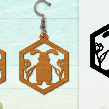 Intra απο ξύλο plywood 3mm-4mm πάχος - Σκουλαρίκι Rabbit Lasercut | Καλό Πάσχα Δίασταση 3x3 cm INTRAFABR-116735690 - Image 3