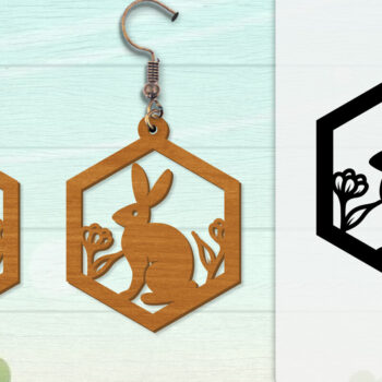 Intra απο ξύλο plywood 3mm-4mm πάχος - Σκουλαρίκι Rabbit Lasercut | Καλό Πάσχα Δίασταση 3x3 cm INTRAFABR-116735690 - Image 6