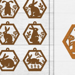 Intra απο ξύλο plywood 3mm-4mm πάχος - Σκουλαρίκι Rabbit Lasercut | Καλό Πάσχα Δίασταση 3x3 cm INTRAFABR-116735768