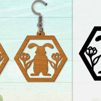 Intra απο ξύλο plywood 3mm-4mm πάχος - Σκουλαρίκι Rabbit Lasercut | Καλό Πάσχα Δίασταση 3x3 cm INTRAFABR-116735768 - Image 3