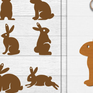 Intra απο ξύλο plywood 3mm-4mm πάχος - Σκουλαρίκι Rabbit Lasercut | Καλό Πάσχα Δίασταση 3x3 cm INTRAFABR-116735621