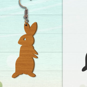 Intra απο ξύλο plywood 3mm-4mm πάχος - Σκουλαρίκι Rabbit Lasercut | Καλό Πάσχα Δίασταση 3x3 cm INTRAFABR-116735621 - Image 2