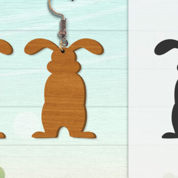 Intra απο ξύλο plywood 3mm-4mm πάχος - Σκουλαρίκι Rabbit Lasercut | Καλό Πάσχα Δίασταση 3x3 cm INTRAFABR-116735621 - Image 3