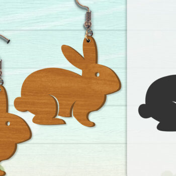 Intra απο ξύλο plywood 3mm-4mm πάχος - Σκουλαρίκι Rabbit Lasercut | Καλό Πάσχα Δίασταση 3x3 cm INTRAFABR-116735621 - Image 5