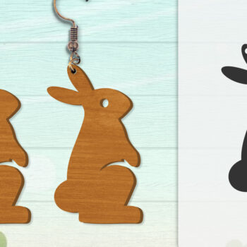 Intra απο ξύλο plywood 3mm-4mm πάχος - Σκουλαρίκι Rabbit Lasercut | Καλό Πάσχα Δίασταση 3x3 cm INTRAFABR-116735621 - Image 7
