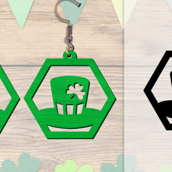 Intra απο ξύλο plywood 3mm-4mm πάχος - Σκουλαρίκια St Patrick's Day Lasercut BUNDLE Δίασταση 3x3 cm INTRAFABR-117784216 - Image 2