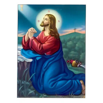 Εικόνα Ορθοδοξίας με περίγραμμα χρυσό σε ξύλο Φλαμουρίας με βάση Εικόνα Προσευχή εις Γεθσημανή Χειροποίητη Ελληνορθόδοξη , Κρεμαστή πλάκα βυζαντινής τέχνης, χριστιανική τέχνη Διάσταση 10x7 cm (3,9 x 2,8 ίντσες) INTRAEK-670953 - Image 1