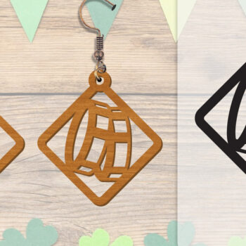 Intra απο ξύλο plywood 3mm-4mm πάχος - Σκουλαρίκια St Patrick's Day Lasercut BUNDLE Δίασταση 3x3 cm INTRAFABR-117784209 - Image 3