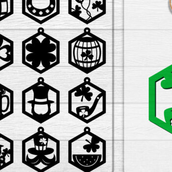 Intra απο ξύλο plywood 3mm-4mm πάχος - Σκουλαρίκια St Patrick's Day Lasercut BUNDLE Δίασταση 3x3 cm INTRAFABR-117784218 - Image 1