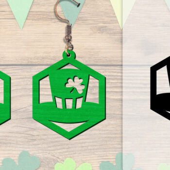 Intra απο ξύλο plywood 3mm-4mm πάχος - Σκουλαρίκια St Patrick's Day Lasercut BUNDLE Δίασταση 3x3 cm INTRAFABR-117784218 - Image 2