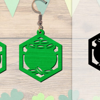 Intra απο ξύλο plywood 3mm-4mm πάχος - Σκουλαρίκια St Patrick's Day Lasercut BUNDLE Δίασταση 3x3 cm INTRAFABR-117784218 - Image 5