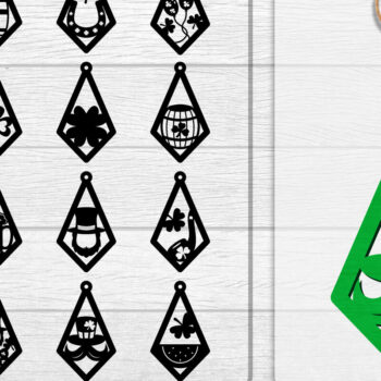 Intra απο ξύλο plywood 3mm-4mm πάχος - Σκουλαρίκια St Patrick's Day Lasercut BUNDLE Δίασταση 3x3 cm INTRAFABR-117784213 - Image 1