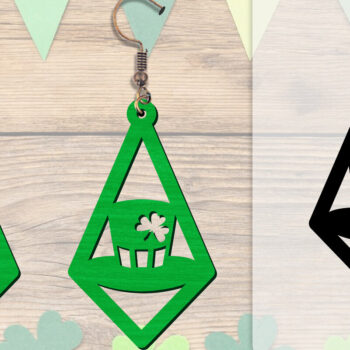 Intra απο ξύλο plywood 3mm-4mm πάχος - Σκουλαρίκια St Patrick's Day Lasercut BUNDLE Δίασταση 3x3 cm INTRAFABR-117784213 - Image 2