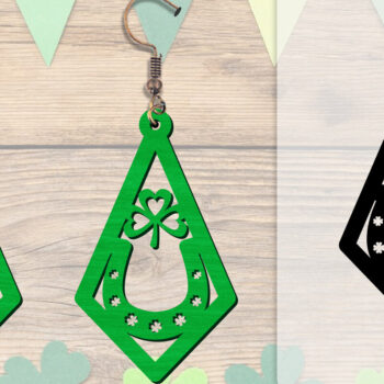 Intra απο ξύλο plywood 3mm-4mm πάχος - Σκουλαρίκια St Patrick's Day Lasercut BUNDLE Δίασταση 3x3 cm INTRAFABR-117784213 - Image 4