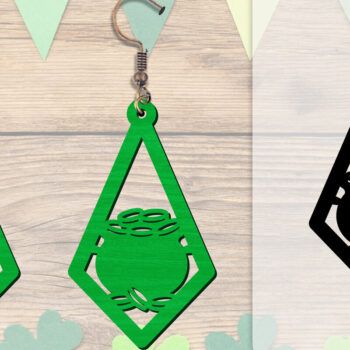 Intra απο ξύλο plywood 3mm-4mm πάχος - Σκουλαρίκια St Patrick's Day Lasercut BUNDLE Δίασταση 3x3 cm INTRAFABR-117784213 - Image 5