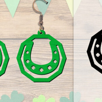 Intra απο ξύλο plywood 3mm-4mm πάχος - Σκουλαρίκια St Patrick's Day Lasercut BUNDLE Δίασταση 3x3 cm INTRAFABR-117784217 - Image 4