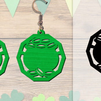 Intra απο ξύλο plywood 3mm-4mm πάχος - Σκουλαρίκια St Patrick's Day Lasercut BUNDLE Δίασταση 3x3 cm INTRAFABR-117784217 - Image 5