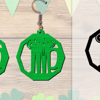 Intra απο ξύλο plywood 3mm-4mm πάχος - Σκουλαρίκια St Patrick's Day Lasercut BUNDLE Δίασταση 3x3 cm INTRAFABR-117784217 - Image 9