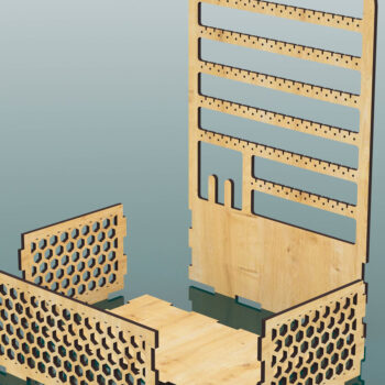 Intra απο ξύλο plywood 3mm-4mm πάχος - Αρχεία  κοπής με λέιζερ βάση σκουλαρικιών Δίασταση 200x120 cm INTRAFABR-65997856 - Image 3