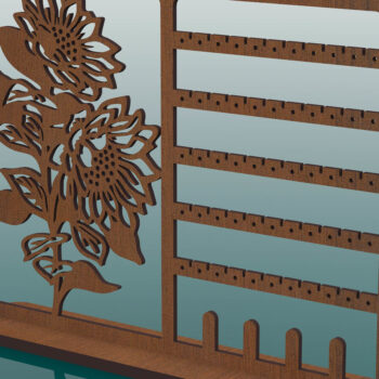 Intra απο ξύλο plywood 3mm-4mm πάχος - Αρχεία  κοπής με λέιζερ βάση σκουλαρικιών Δίασταση 240x180 cm INTRAFABR-65792019 - Image 2