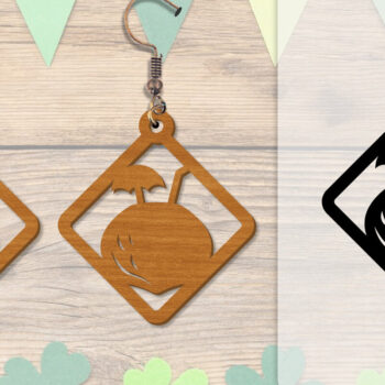 Intra απο ξύλο plywood 3mm-4mm πάχος - Σκουλαρίκι Summer Lasercut BUNDLE 8 DESIGNS Δίασταση 3x3 cm INTRAFABR-118160136 - Image 2