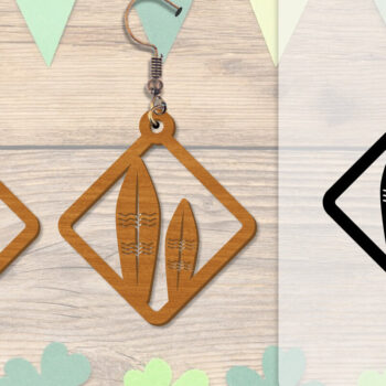 Intra απο ξύλο plywood 3mm-4mm πάχος - Σκουλαρίκι Summer Lasercut BUNDLE 8 DESIGNS Δίασταση 3x3 cm INTRAFABR-118160136 - Image 6