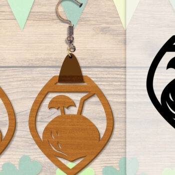 Intra απο ξύλο plywood 3mm-4mm πάχος - Σκουλαρίκι Summer Lasercut BUNDLE 8 DESIGNS Δίασταση 3x3 cm INTRAFABR-118160145 - Image 2