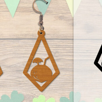 Intra απο ξύλο plywood 3mm-4mm πάχος - Σκουλαρίκι Summer Lasercut BUNDLE 8 DESIGNS Δίασταση 3x3 cm INTRAFABR-118160153 - Image 2