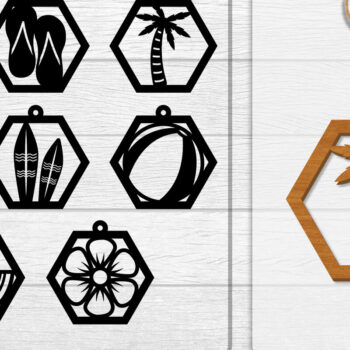 Intra απο ξύλο plywood 3mm-4mm πάχος - Σκουλαρίκι Summer Lasercut BUNDLE 8 DESIGNS Δίασταση 3x3 cm INTRAFABR-118160188 - Image 1