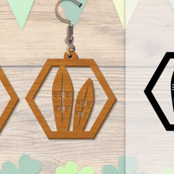 Intra απο ξύλο plywood 3mm-4mm πάχος - Σκουλαρίκι Summer Lasercut BUNDLE 8 DESIGNS Δίασταση 3x3 cm INTRAFABR-118160188 - Image 6