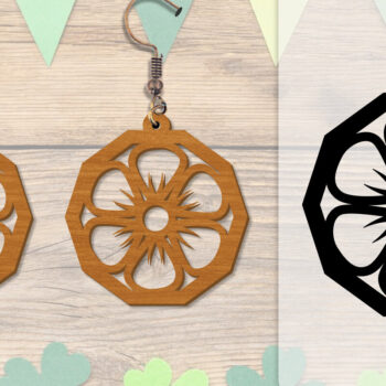 Intra απο ξύλο plywood 3mm-4mm πάχος - Σκουλαρίκι Summer Lasercut BUNDLE 8 DESIGNS Δίασταση 3x3 cm INTRAFABR-118160208 - Image 9