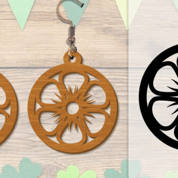 Intra απο ξύλο plywood 3mm-4mm πάχος - Σκουλαρίκι Summer Lasercut BUNDLE 8 DESIGNS Δίασταση 3x3 cm INTRAFABR-118160127 - Image 9