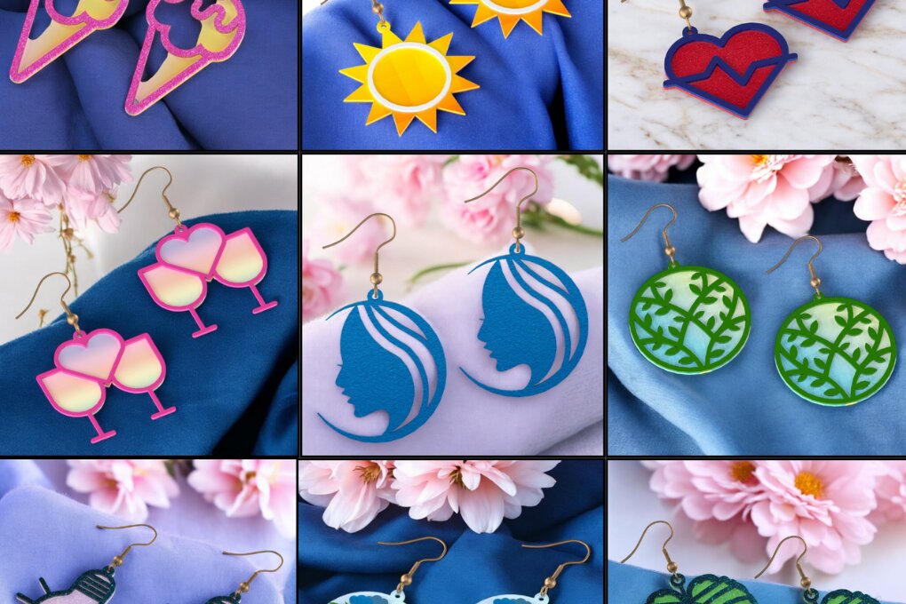 Intra απο ξύλο plywood 3mm-4mm πάχος - Σκουλαρίκι  Πακέτο 184 Δίασταση 3x3 cm INTRAFABR-118355285