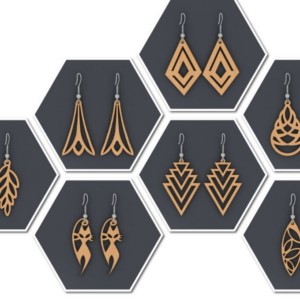 Intra απο ξύλο plywood 3mm-4mm πάχος - Σκουλαρίκι  Bundle 265 Δίασταση 3x3 cm INTRAFABR-118683203