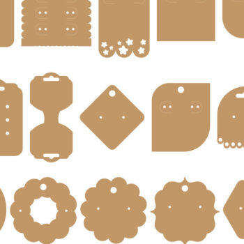 Intra απο ξύλο plywood 3mm-4mm πάχος - Σκουλαρίκια  Πακέτο με κάρτα οθόνης  Δίασταση 3x3 cm INTRAFABR-58520561 - Image 2