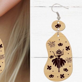 Intra απο ξύλο plywood 3mm-4mm πάχος - Σκουλαρίκι ,  κοπής με λέιζερ σκουλαρικιών Δίασταση 3x3 cm INTRAFABR-89447740 - Image 3