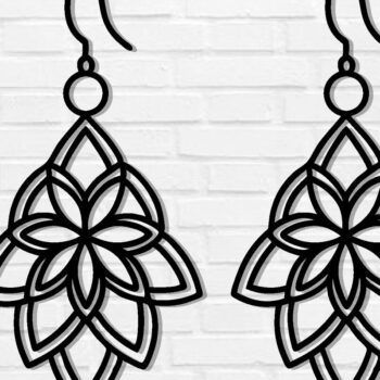 Intra απο ξύλο plywood 3mm-4mm πάχος - Σκουλαρίκι ,  κοπής με λέιζερ σκουλαρικιών Δίασταση 3x3 cm INTRAFABR-115913556 - Image 1