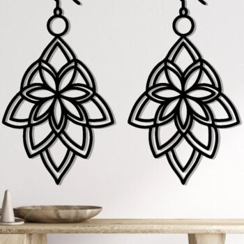 Intra απο ξύλο plywood 3mm-4mm πάχος - Σκουλαρίκι ,  κοπής με λέιζερ σκουλαρικιών Δίασταση 3x3 cm INTRAFABR-115913556 - Image 2