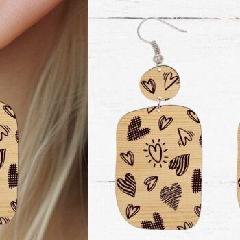 Intra απο ξύλο plywood 3mm-4mm πάχος - Σκουλαρίκι , Σκουλαρίκι Laser Cut File  Δίασταση 3x3 cm INTRAFABR-90818067 - Image 2