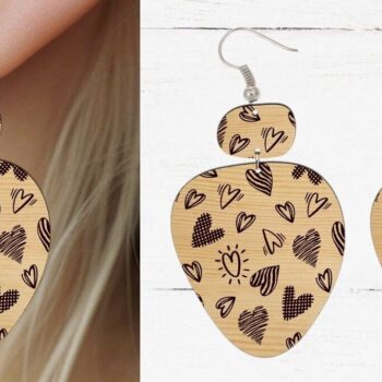 Intra απο ξύλο plywood 3mm-4mm πάχος - Σκουλαρίκι , Σκουλαρίκι Laser Cut File  Δίασταση 3x3 cm INTRAFABR-90817722 - Image 3