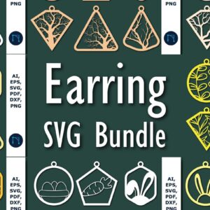 Intra απο ξύλο plywood 3mm-4mm πάχος - Σκουλαρίκι  Laser Cut Bundle of Bundle Δίασταση 3x3 cm INTRAFABR-65540422