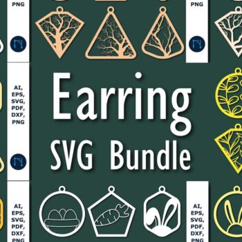 Intra απο ξύλο plywood 3mm-4mm πάχος - Σκουλαρίκι  Laser Cut Bundle of Bundle Δίασταση 3x3 cm INTRAFABR-65540422 - Image 1