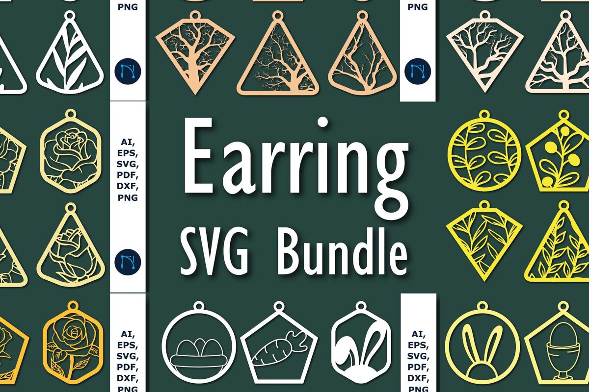 Intra απο ξύλο plywood 3mm-4mm πάχος - Σκουλαρίκι  Laser Cut Bundle of Bundle Δίασταση 3x3 cm INTRAFABR-65540422